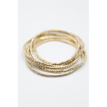 6lı Lastikli Bileklik - Altın