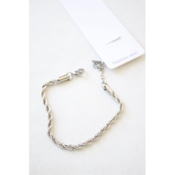 Burgu Çelik Bileklik 3mm - Gümüş