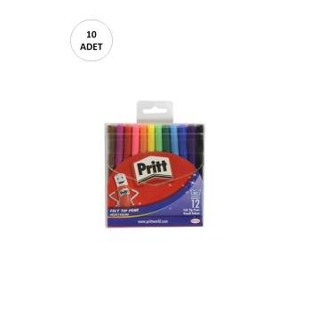 10 adet Pritt Keçeli Kalem - 12 Renk