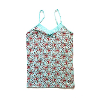 Kadın Askılı Desenli Atlet Dantelli Empirme Pamuklu Penye D5