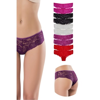 10 Adet Kadın Bel Dantel Tül Bikini Külot