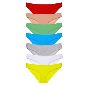 7 adet Süper Eko Set Likralı Kadın Slip Külot Çok Renkli