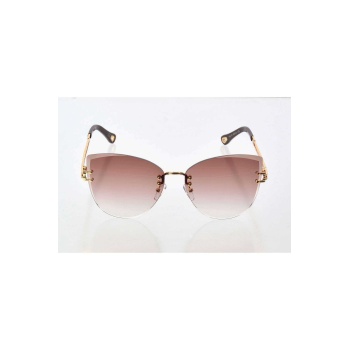 Kadın Lüks Kehverengi Renkli Cam Güneş Gözlüğü - Moda Gözlük