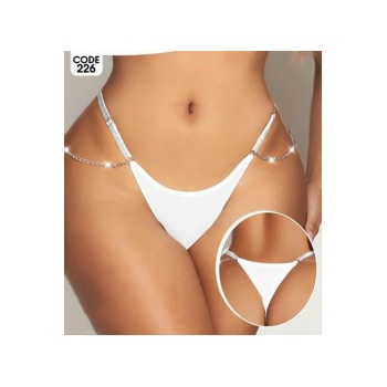 Kadın Fantezi İç Giyim Tanga Külot Perfect Fall D226 Beyaz
