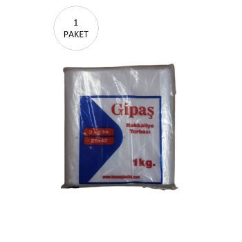 Bakkaliye Naylon Torba 3kg lık 26x42 cm 1 Paket (Takriben 165 Adet)