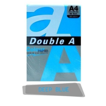 Double A Renkli Fotokopi Kağıdı 25 Lİ A4 80 GR Koyu Mavi