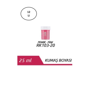 Red Apple Kumaş Boyası 25 ml. Pembe 12li