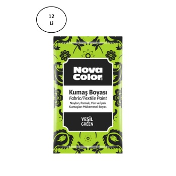 Nova Color 12 Gr Toz Kumaş Boyası Yeşil Nc-903 12li