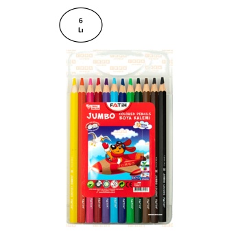 Fatih 12 Renk Kuru Boya Jumbo Çantalı 6lı