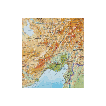 Kabartma Türkiye Haritası Bölgeler 70x100