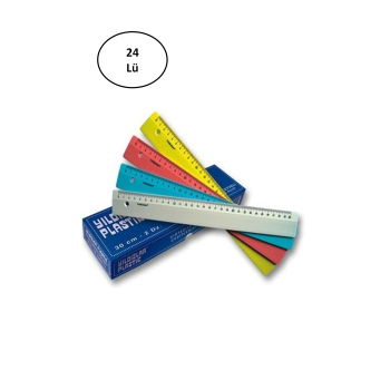 Yıldızlar Renkli Büro Cetveli 30 Cm 24lü