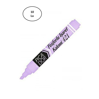 Picatack Fosforlu Kalem Pastel Mor 441 - 10lu
