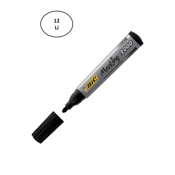 Bic Permanent Marker 2000 Yuvarlak Uç Siyah Kalem 12li