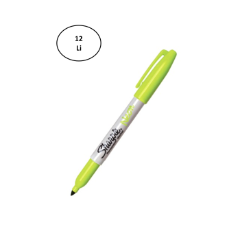 Sharpie Markör 12 Li Permanent Neon Fosforlu Yeşil 12li