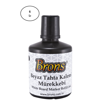 Brons Tahta Kalem Mürekkebi Siyah 100 CC 6lı