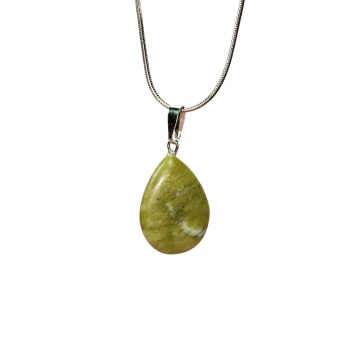 Akuamarin Doğal Taşı Zincirli El Yapımı Kolye Uç: 3 cm Zincir: 20 cm Kutulu