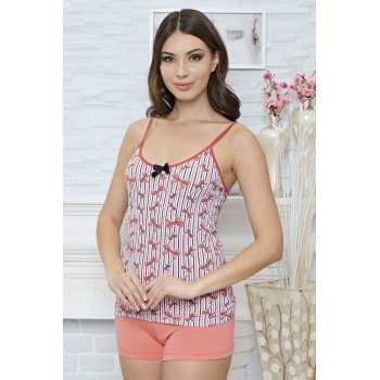 Askılı Şık Rahat Yazlık Mevsimlik Penye Gecelik Altet Şort Takım 6675 - Royaleks