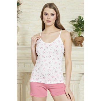 Askılı Şık Rahat Yazlık Mevsimlik Penye Gecelik Altet Şort Takım 6682 - Royaleks