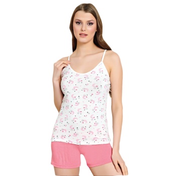 Askılı Şık Rahat Yazlık Mevsimlik Penye Gecelik Altet Şort Takım 6689 - Royaleks