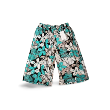 Dökümlü Desenli Yumuşak Viskon Kumaş Battal Beli Lastikli Kadın Jumbo Kapri Desen 1