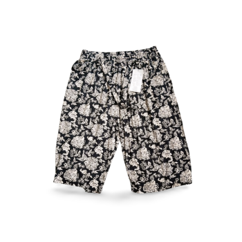 Dökümlü Desenli Yumuşak Viskon Kumaş Battal Beli Lastikli Kadın Jumbo Kapri Desen 2