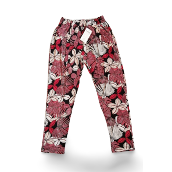 Desenli Yumuşak Viskon Kumaş Battal Beli Lastikli Kadın Jumbo Uzun Tayt Pantolon Desen 1