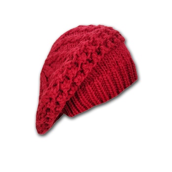 Yünlü Şık Moda Kadın Ressam Bere Koyu Kırmızı