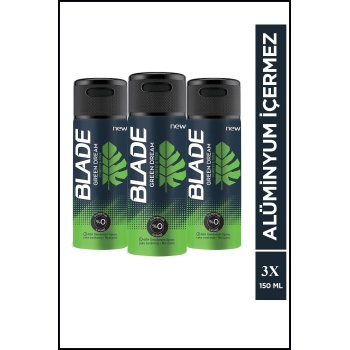 3 Adet Blade Green Dream Erkek Deodorant 150 Ml Hızlı Kurur, Leke Bırakmaz