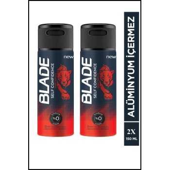 2 Adet Blade Self Confidence Erkek Deodorant 150 Ml Hızlı Kurur, Leke Bırakmaz