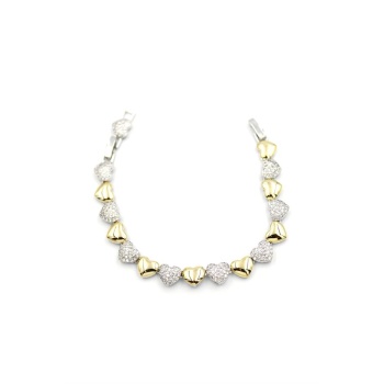 Zirkon Taşlı Kalp Bileklik - ÇOK RENKLİ