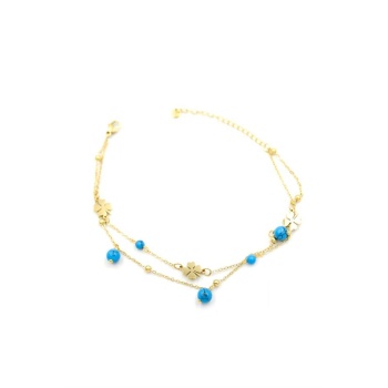 Boncuk Zincir Halhal - Altın