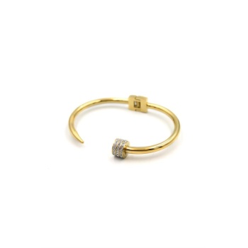 Taşlı Çivi Bilezik - Altın