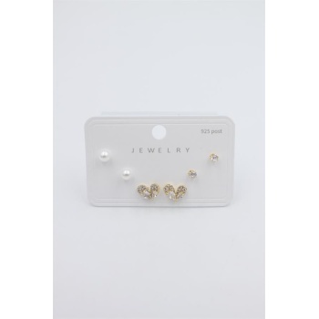 Çoklu Set Küpe - Altın