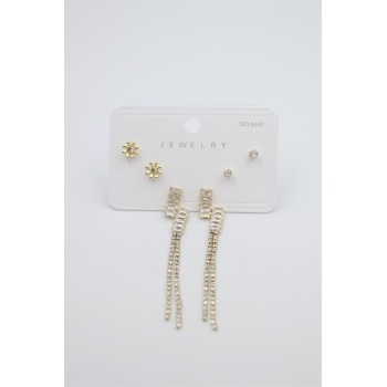 Çoklu Set Küpe - Altın