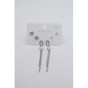 Çoklu Set Küpe - Gümüş