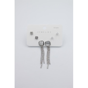 Çoklu Set Küpe - Gümüş