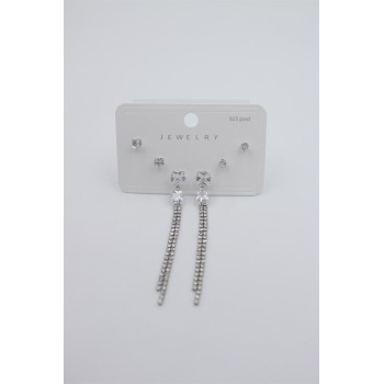 Çoklu Set Küpe - Gümüş