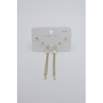 Çoklu Set Küpe - Altın