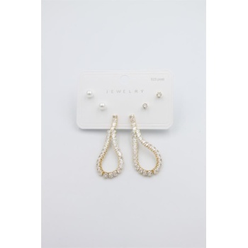 Çoklu Set Küpe - Altın