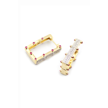 Taşlı Serenay Küpe - Altın