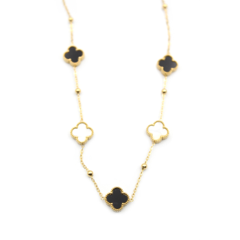 Boncuklu Yonca Kolye - Altın