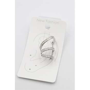 Taşlı Kıkırdak Küpe - Gümüş