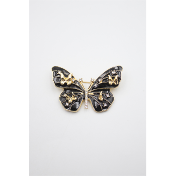 Kelebek Broş - Siyah