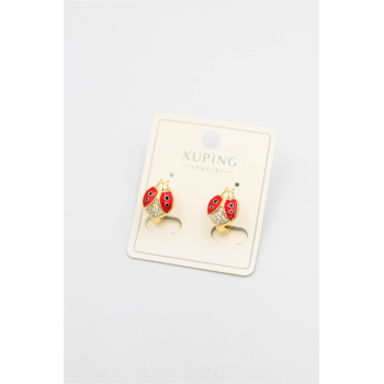 Uğur Böceği Küpe - Altın