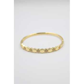 Taşlı Vip Bilezik - Altın