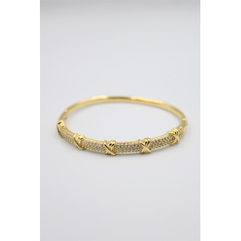 Taşlı Vip Bilezik - Altın