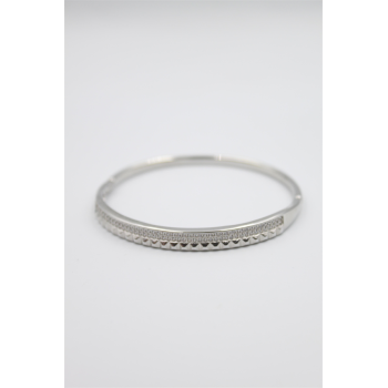 Taşlı Vip Bilezik - Gümüş