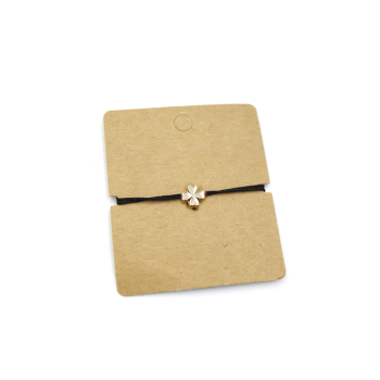 12li Paket Yonca İp Bileklik - Siyah