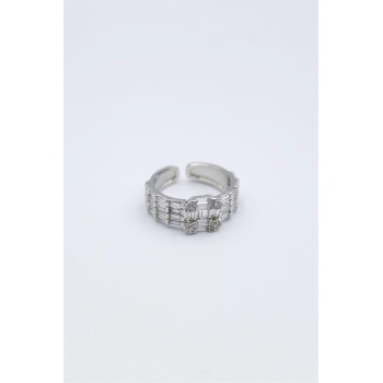 Baget Taşlı Yüzük - Gümüş