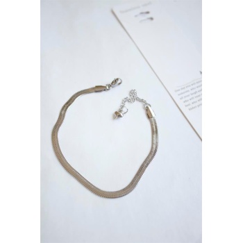 Çelik İtalyan Zincir Bileklik - Gümüş